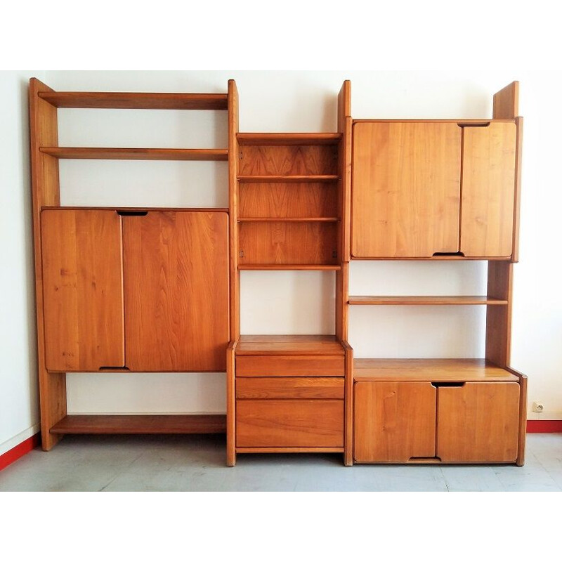 Vintage modular storage system in elm by Pierre Chapo