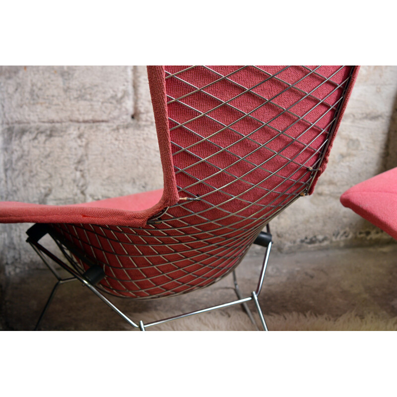 Set of 2 vintage pink armchairs Bird by Harry Bertoia