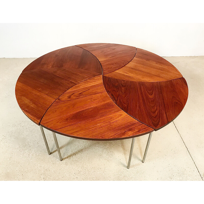 Set of 6 vintage table FD 523 in teak by Peter Hvidt for France & Daverkosen