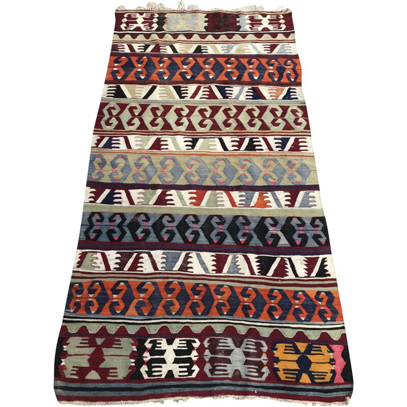 Vintage Turkish Anatolian Kilim rug