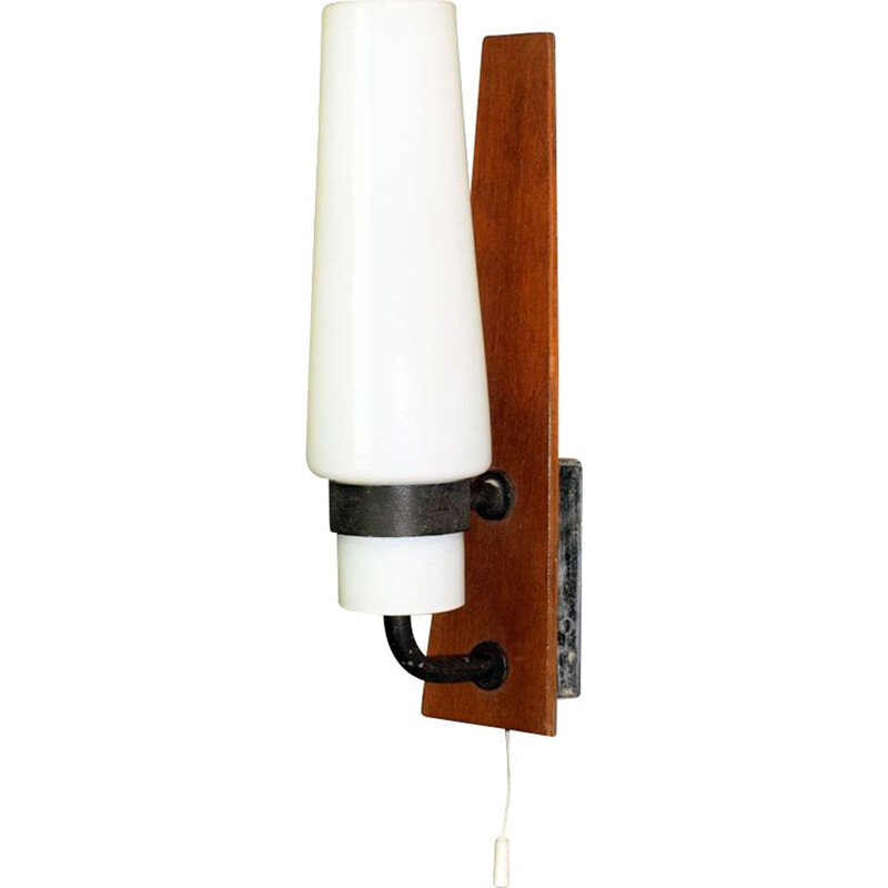 Vintage wall lamp Scandinavian in teak