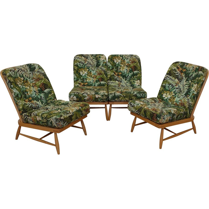 Set of 4 vintage armchairs Ercol