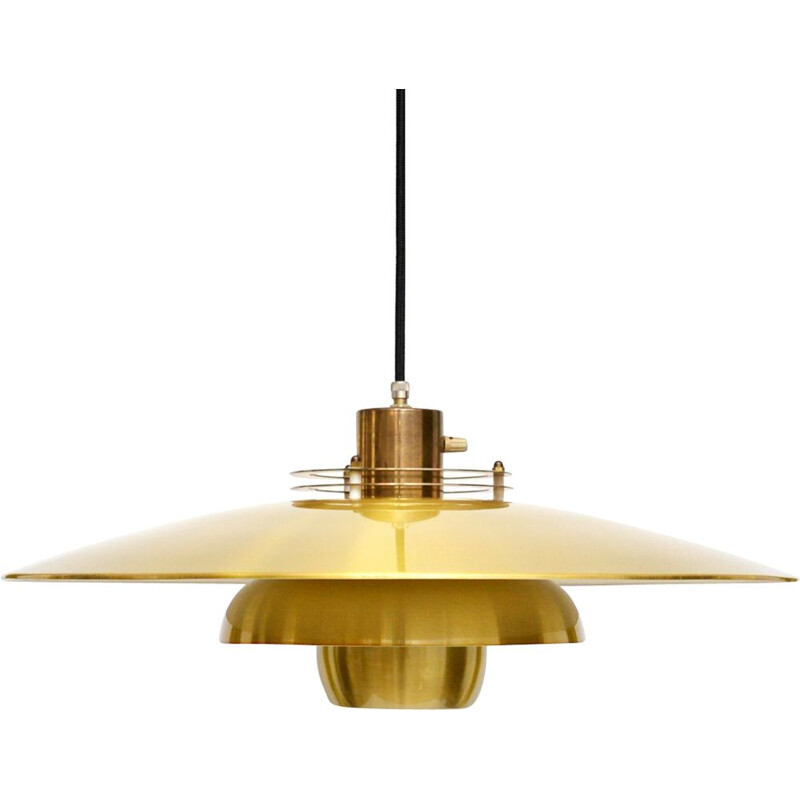 Vintage Danish pendant lamp in golden brass