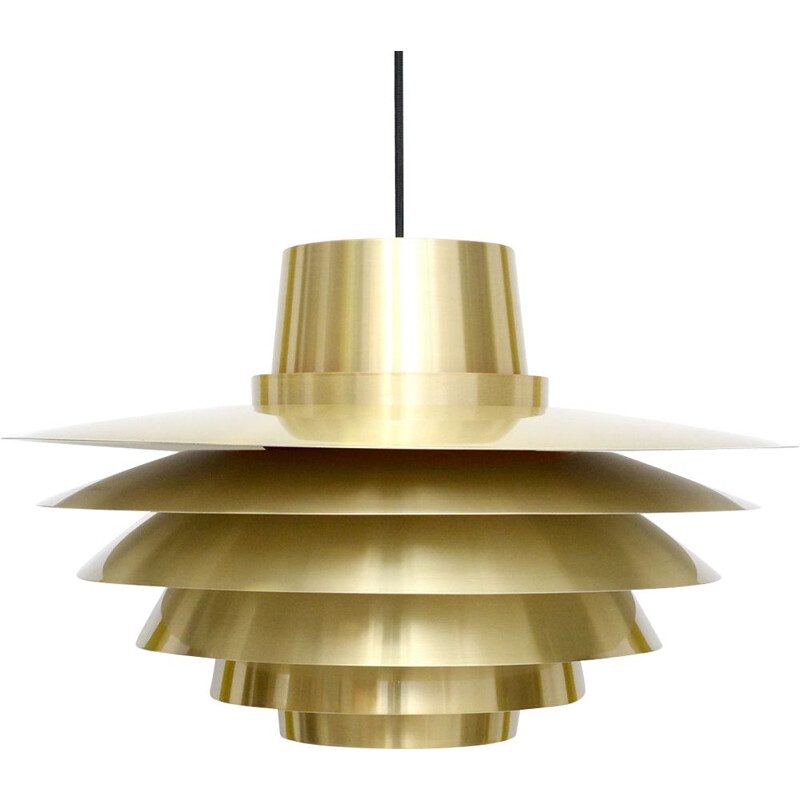 Vintage Danish pendant lamp "Verona" in brass by Svend Middelboe for Nordisk Solar