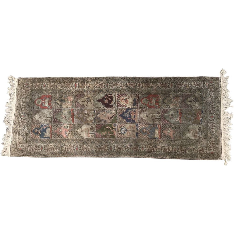 Tapis vintage turc en soie