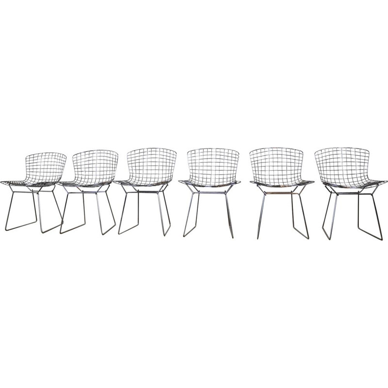 Set of 6 vintage chairs by Harry Bertoia for Knoll international