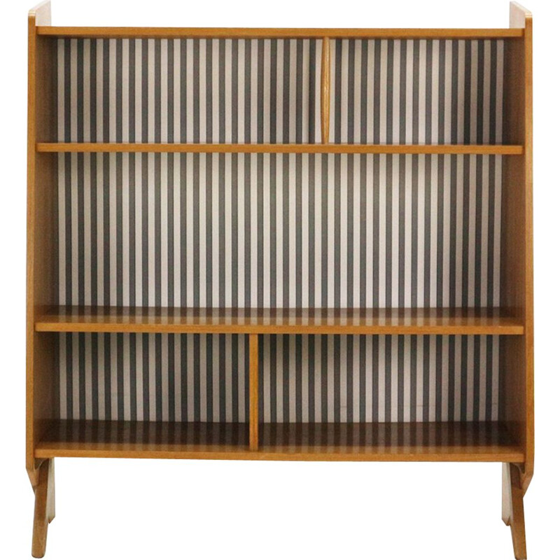 Vintage asymmetrical bookcase in ash by Ilse Moebel