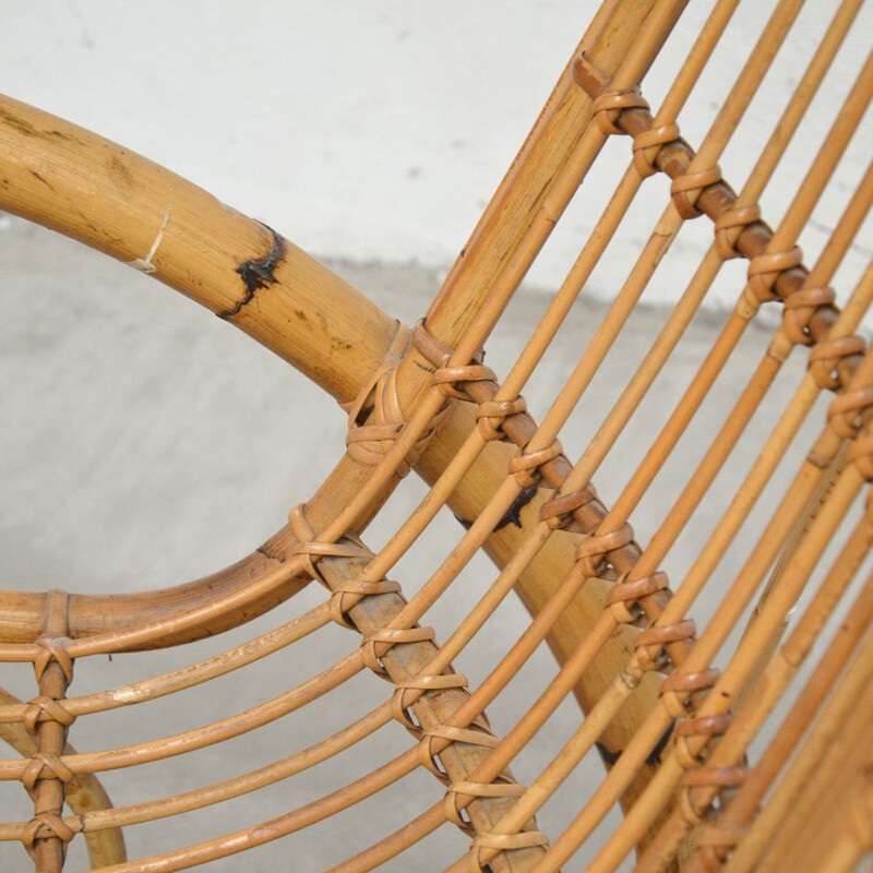 Vintage rocking chair in  rattan