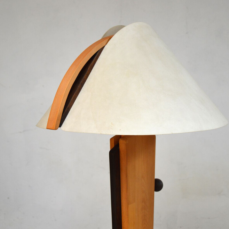 Vintage floor lamp plywood and wood