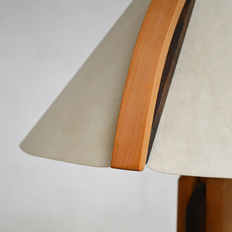 Vintage floor lamp plywood and wood