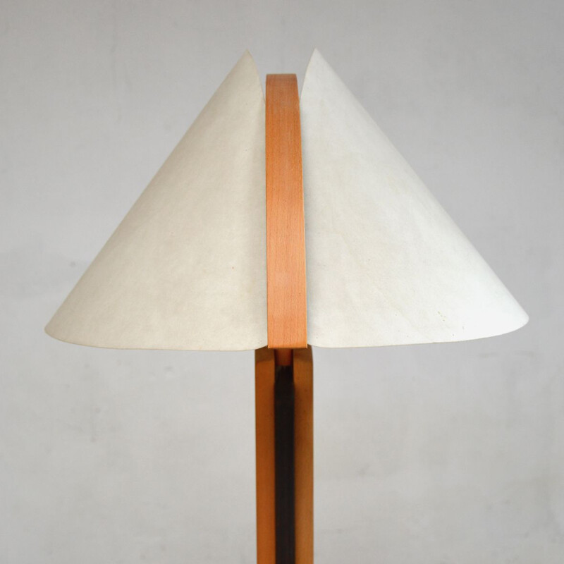 Vintage floor lamp plywood and wood