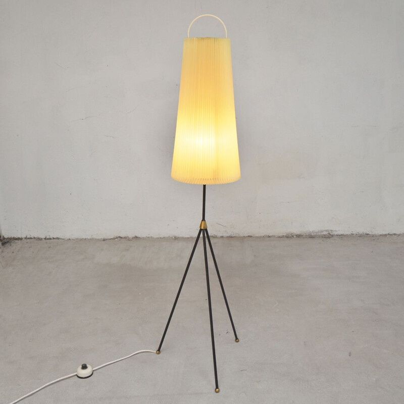 Vintage yellow floor lamp tripod