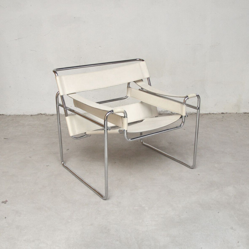 Vintage armchair "Wassily" in chromed metal by Marcel Breuer
