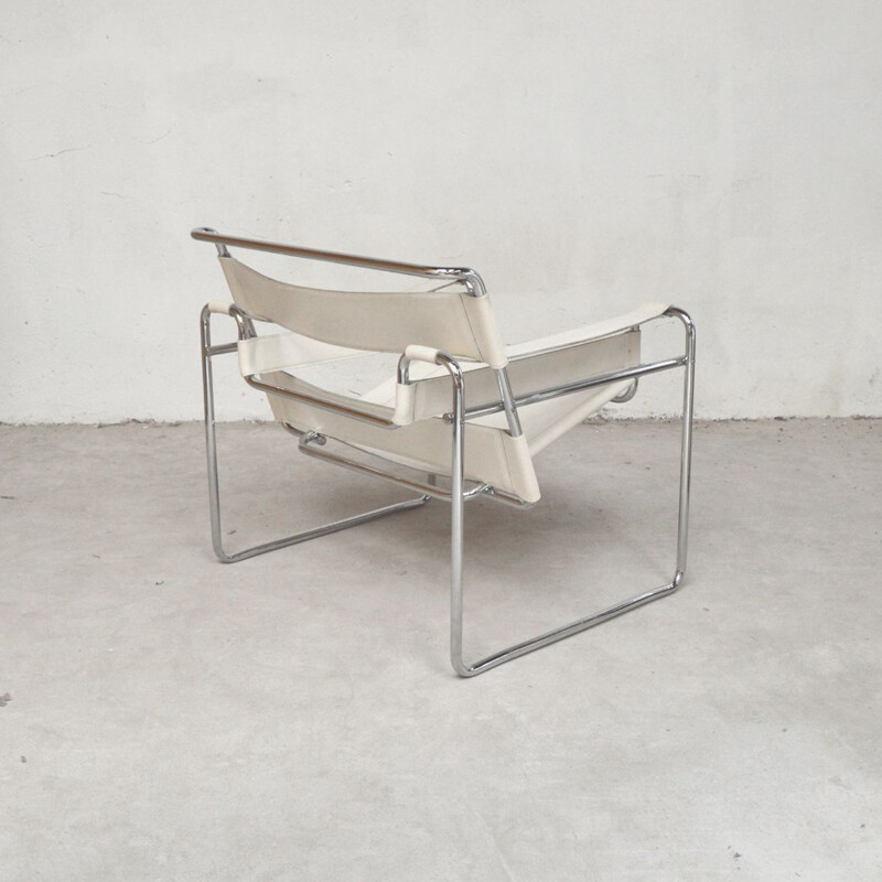 Vintage armchair "Wassily" in chromed metal by Marcel Breuer