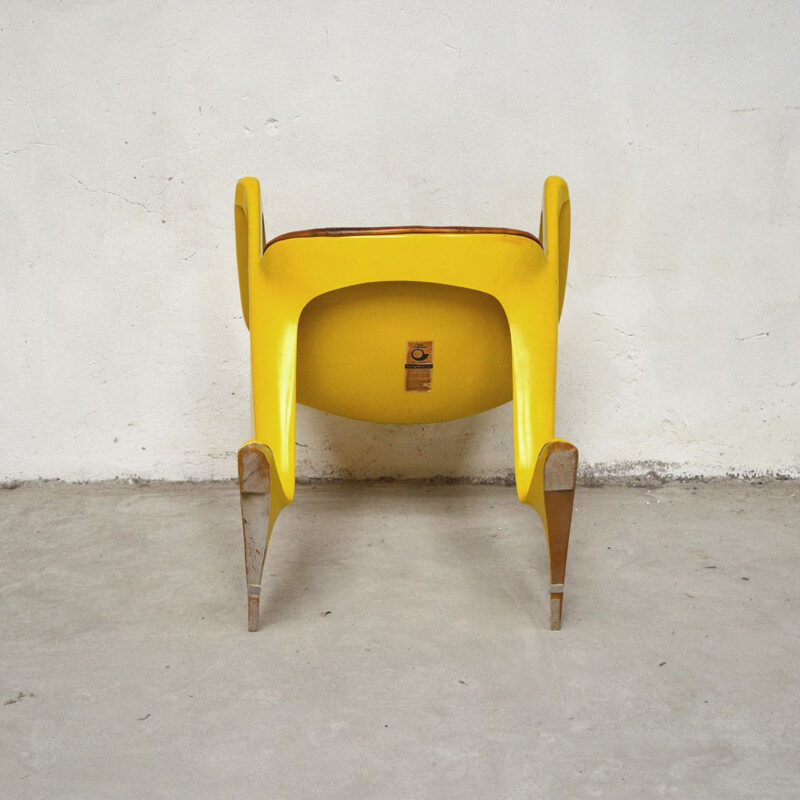 Vintage armchair in polyurethane and leather by Klaus Uredat