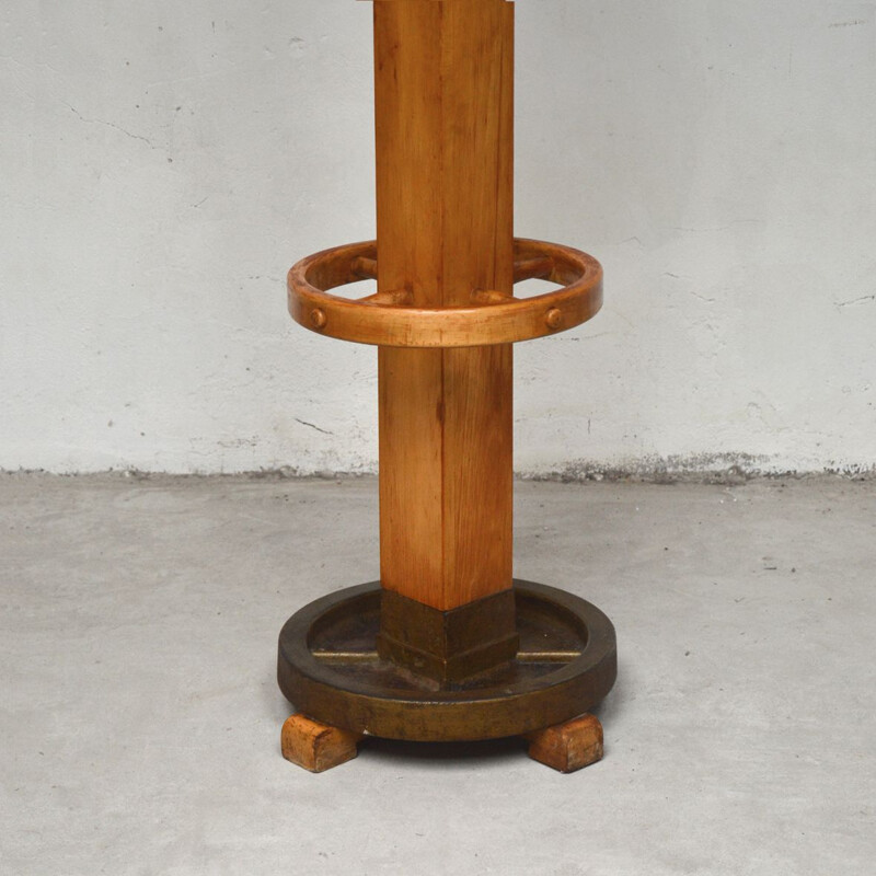 Vintage French coat rack in wood