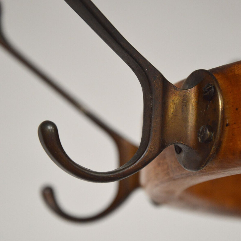 Vintage French coat rack in wood