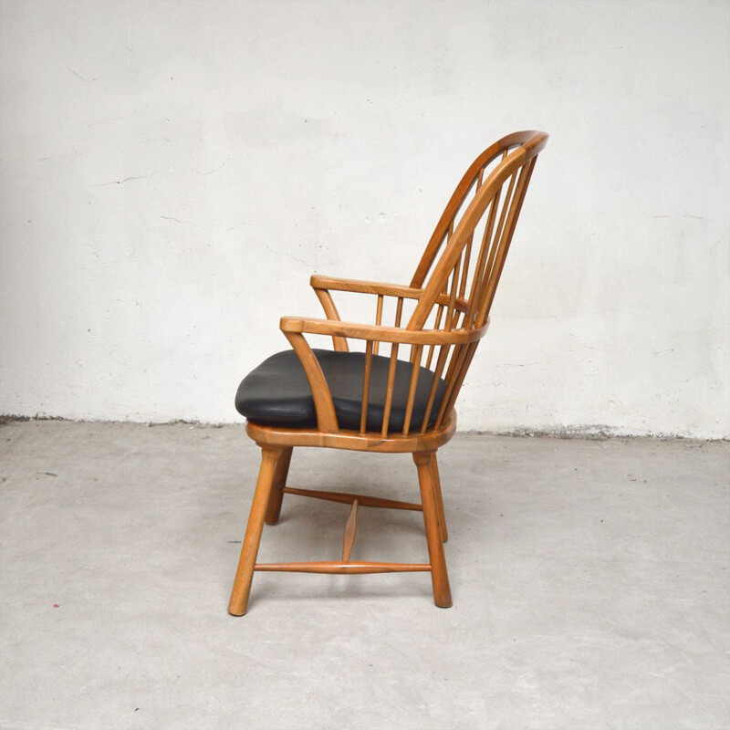 Vintage Scandinavian armchair in elm wood