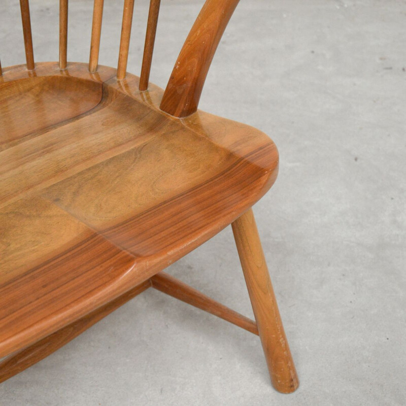 Vintage Scandinavian armchair in elm wood