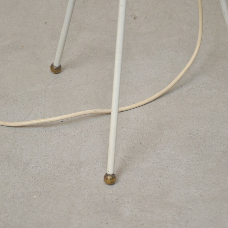 Vintage Scandinavian white tripod floor lamp