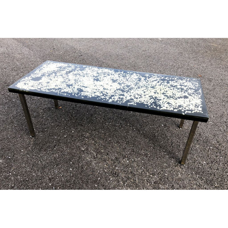 Vintage French coffee table in resin