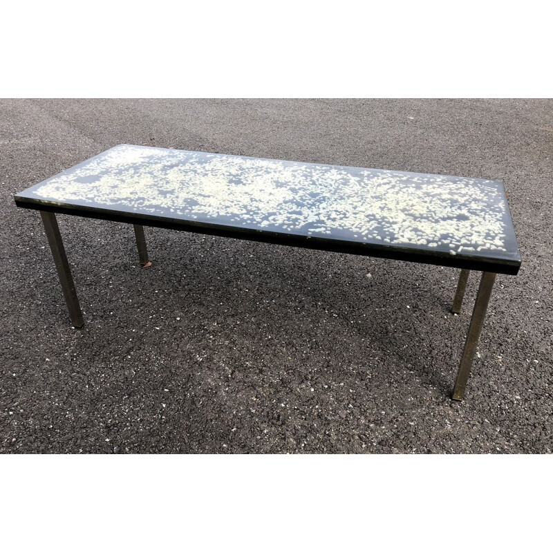 Vintage French coffee table in resin