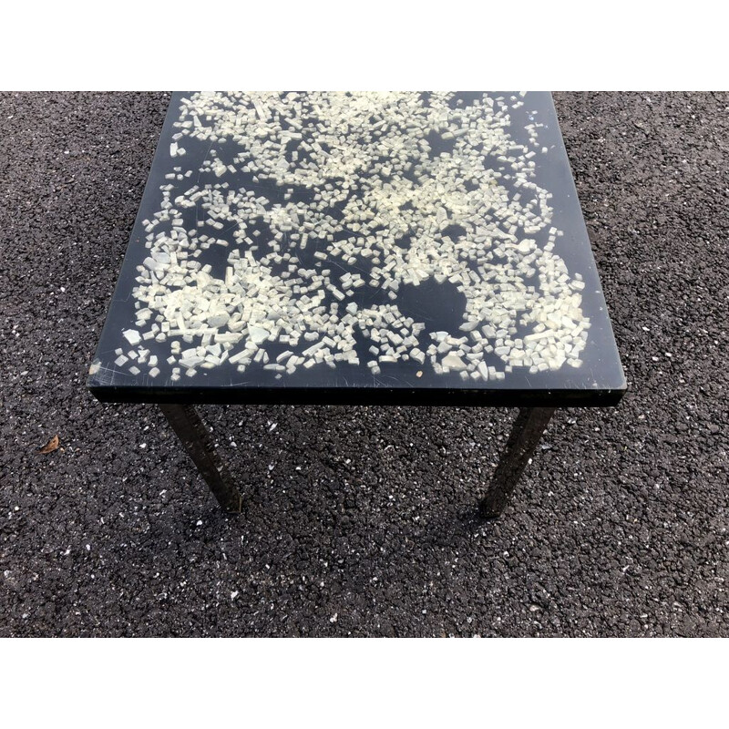 Vintage French coffee table in resin