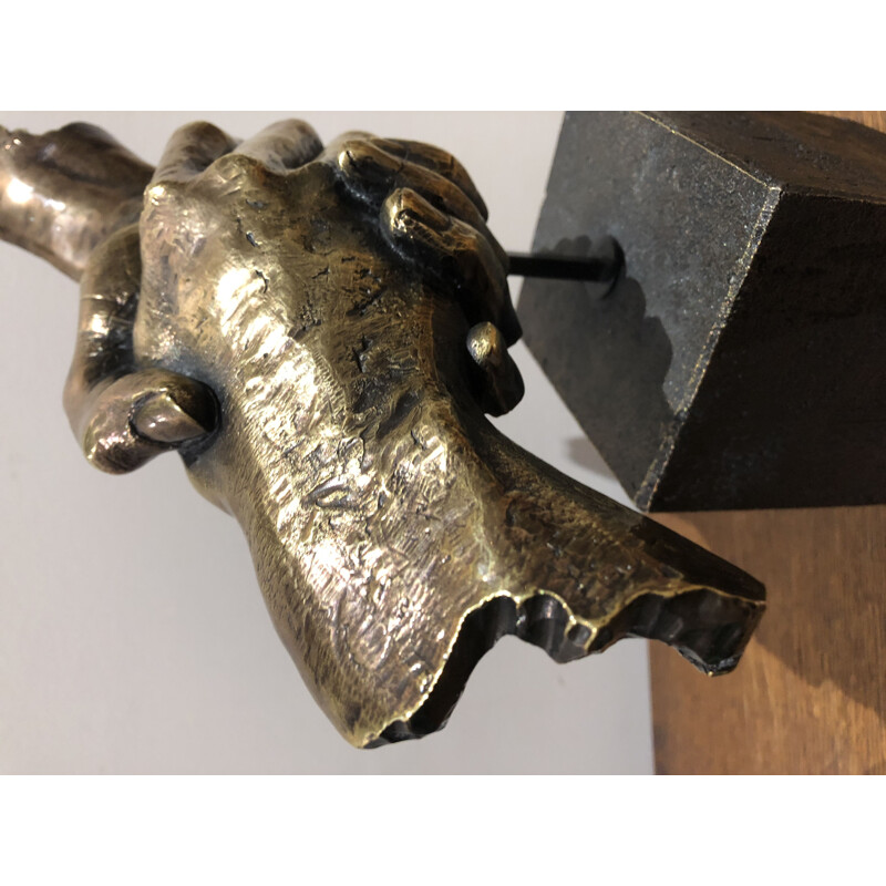 Sculpture vintage en bronze par Miguel Guia