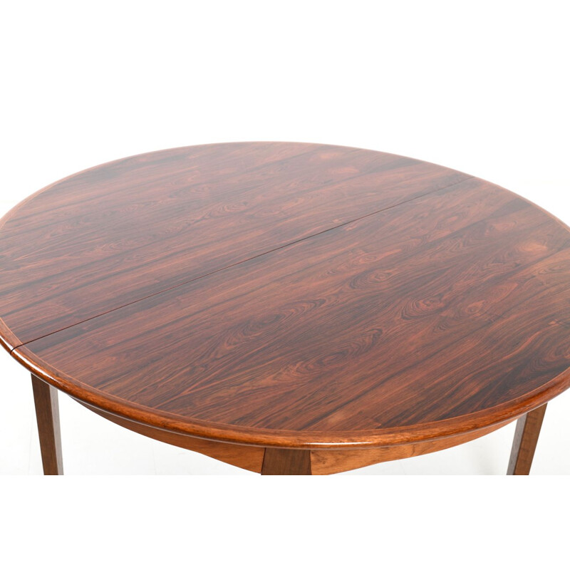 Table vintage danois ronde en palissandre