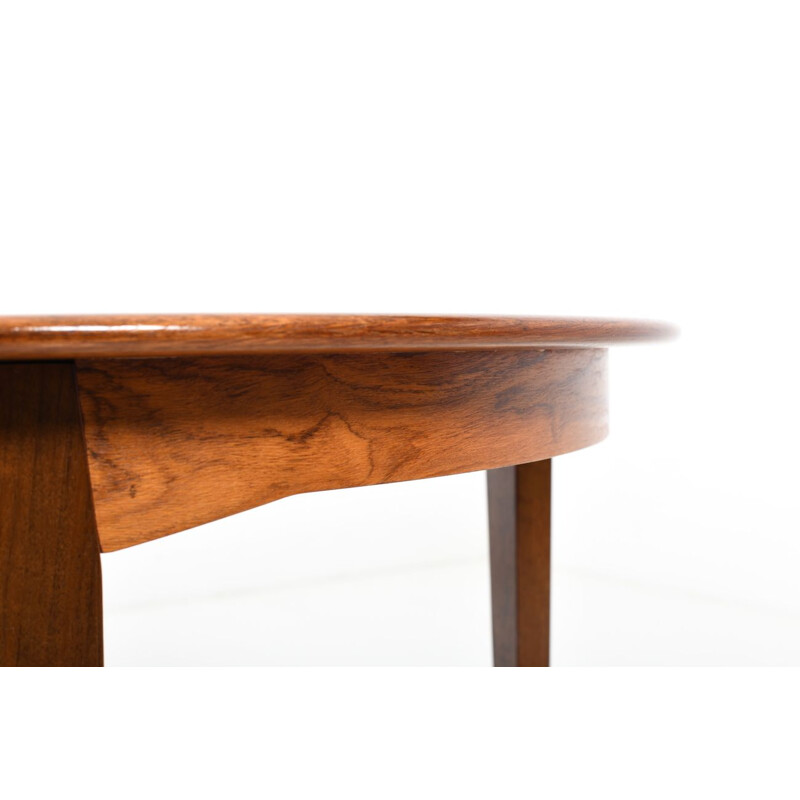 Table vintage danois ronde en palissandre