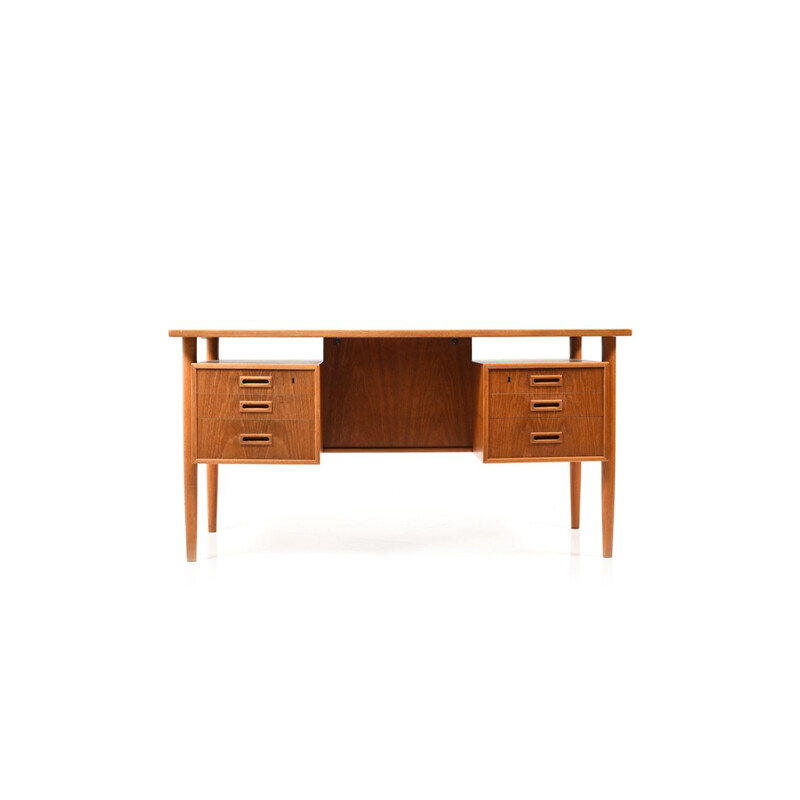 Vintage Danish desk in teak and oak