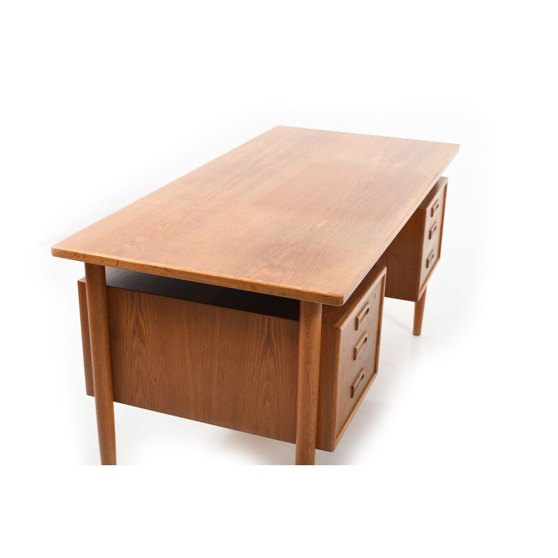 Vintage Danish desk in teak and oak