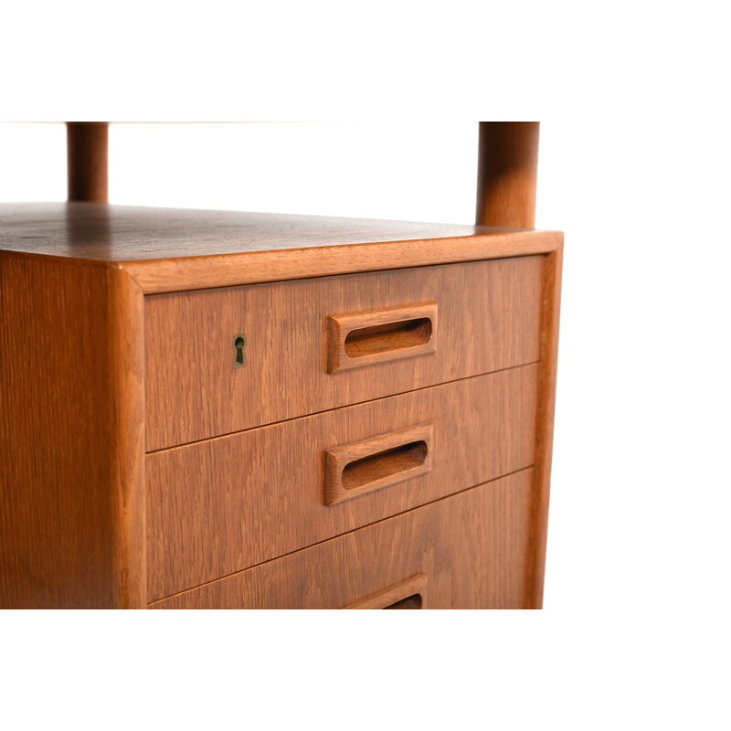 Vintage Danish desk in teak and oak