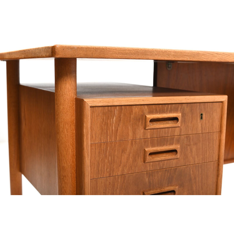 Vintage Danish desk in teak and oak