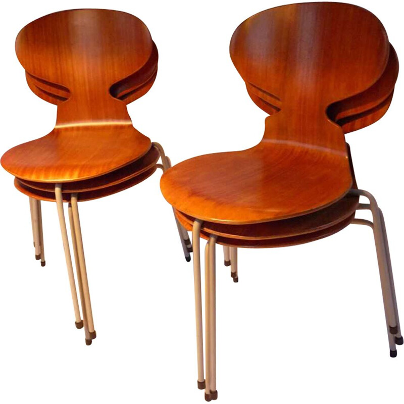 Suite de 6 chaises vintage modèle 3100 par Arne Jacobsen