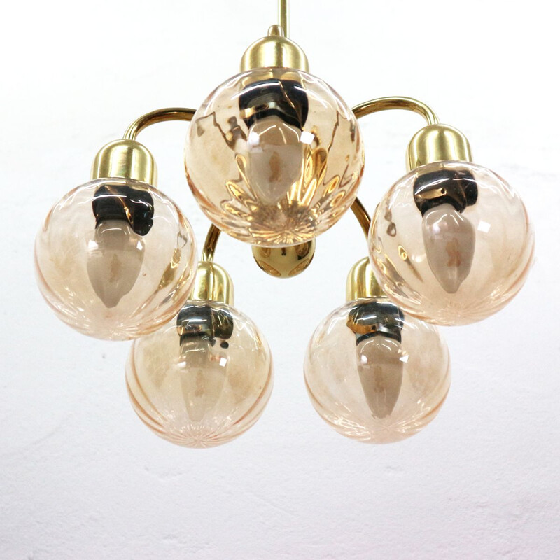 Vintage brass chandelier by Kaiser