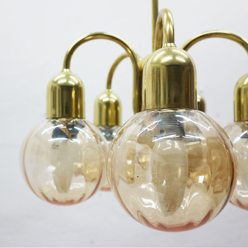 Vintage brass chandelier by Kaiser