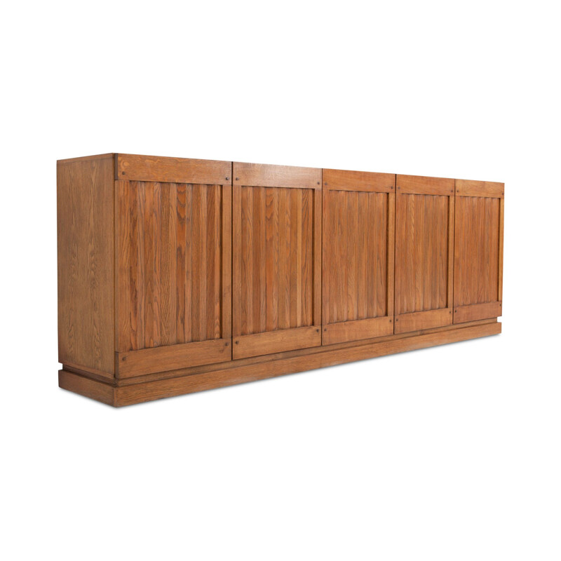 Vintage geometric sideboard in oak