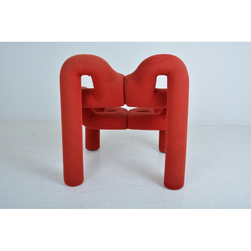 Vintage red Extrem armchair by Terje Ekstrom