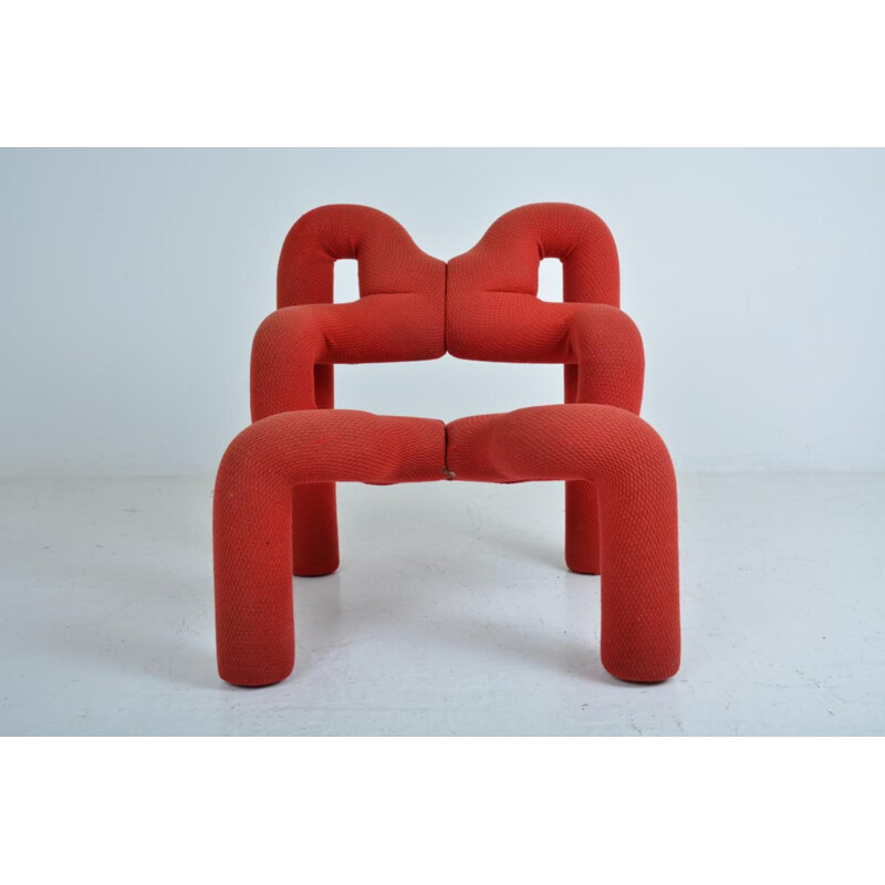 Vintage red Extrem armchair by Terje Ekstrom