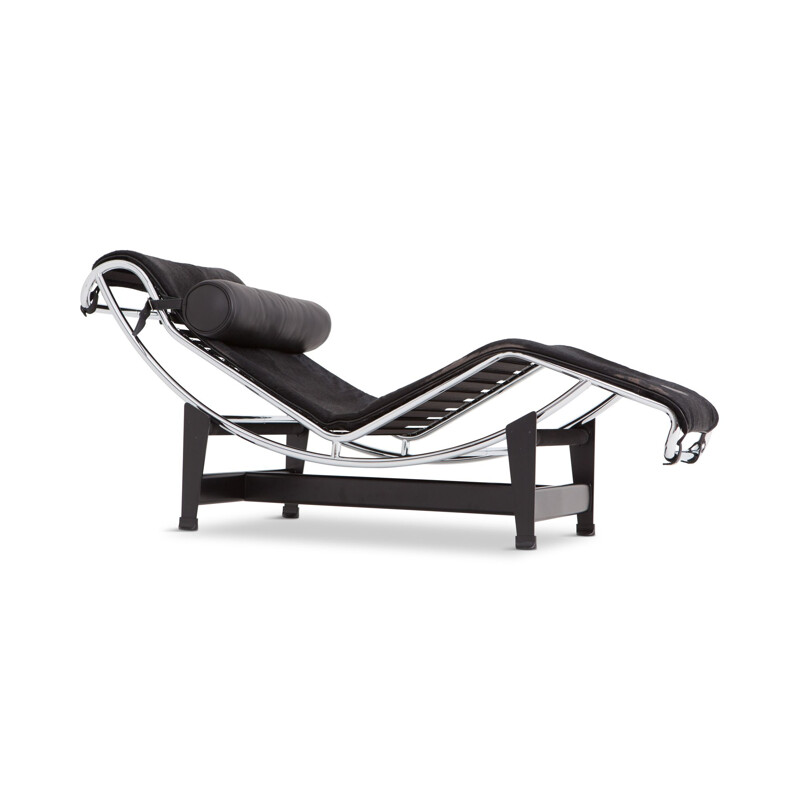 Black LC4 lounge chair by Le Corbusier for Cassina