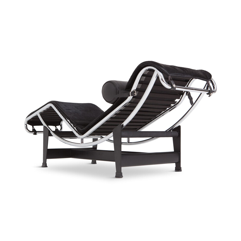 Black LC4 lounge chair by Le Corbusier for Cassina