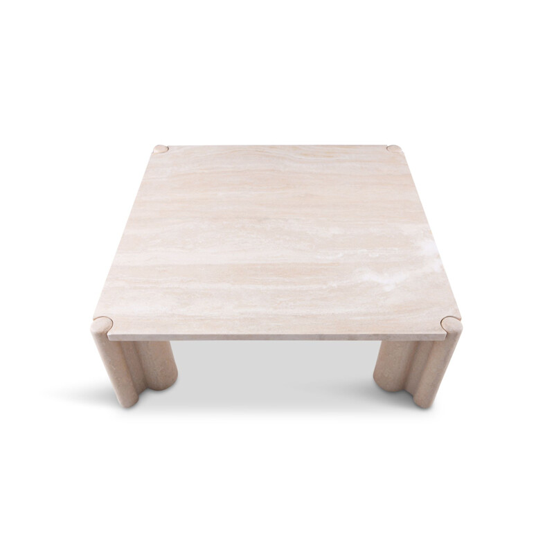 Vintage Italian coffee table "Jumbo" in travertine by Gae Aulenti