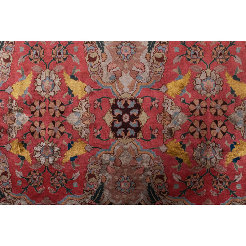 Tapis vintage indienne "Agra" en laine et soie