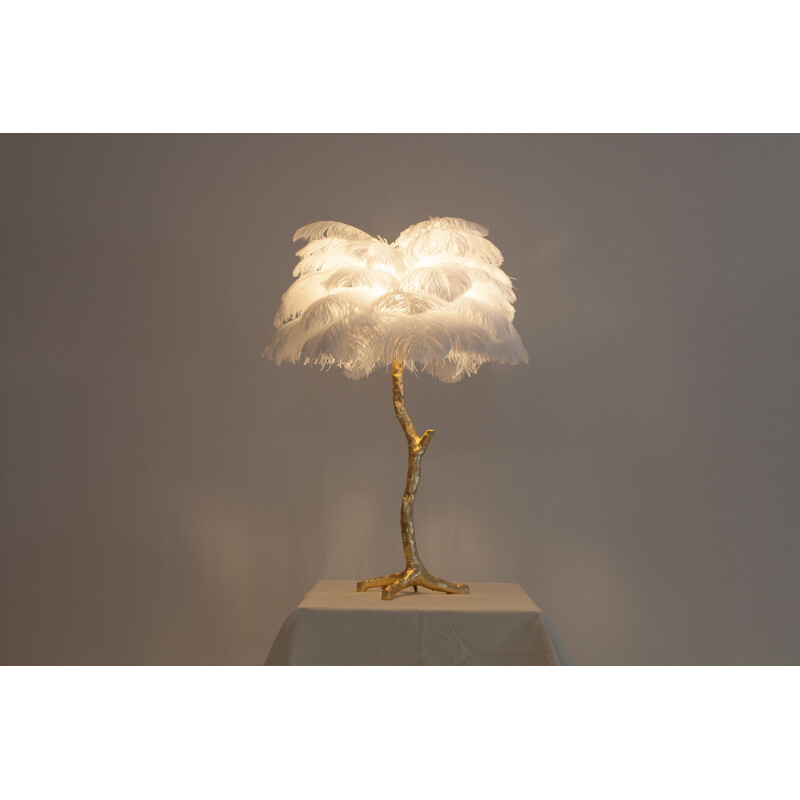 French lamp "Palm Tree" with white feathers