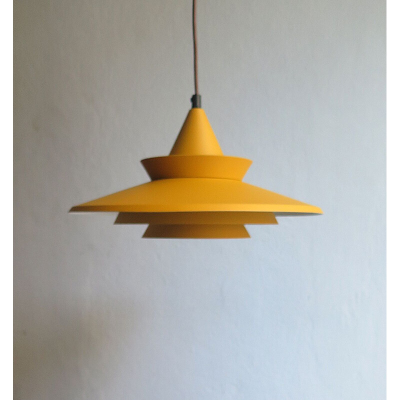 Vintage Danish pendant lamp in yellow metal