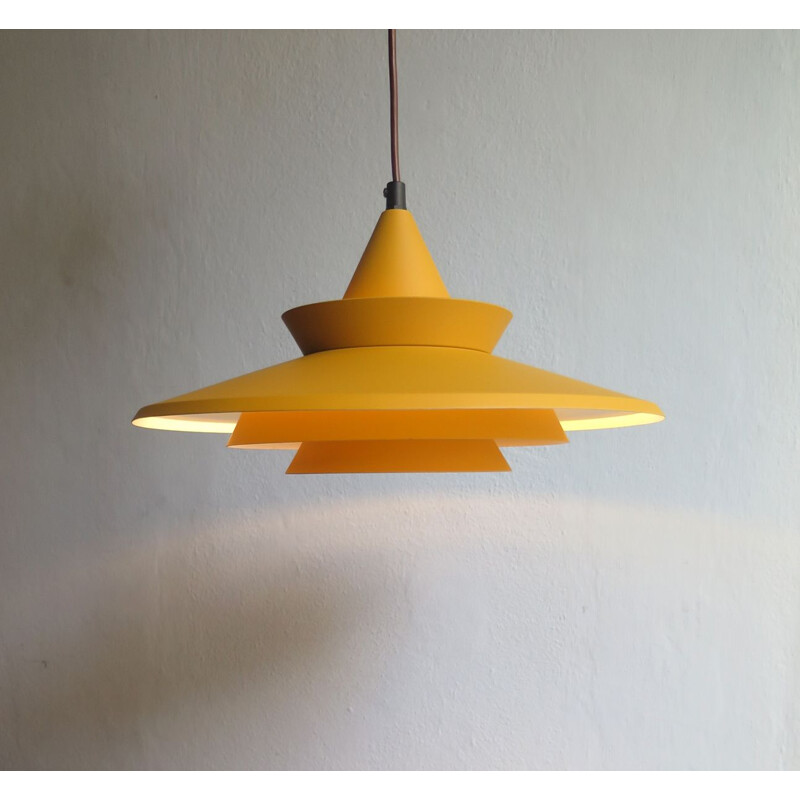 Vintage Danish pendant lamp in yellow metal