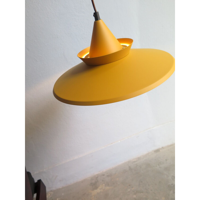 Vintage Danish pendant lamp in yellow metal