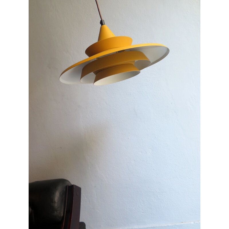 Vintage Danish pendant lamp in yellow metal