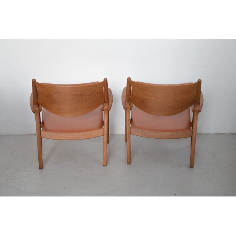 Conjunto de 2 sillones vintage CH-28 de Wegner para Carl Hansen